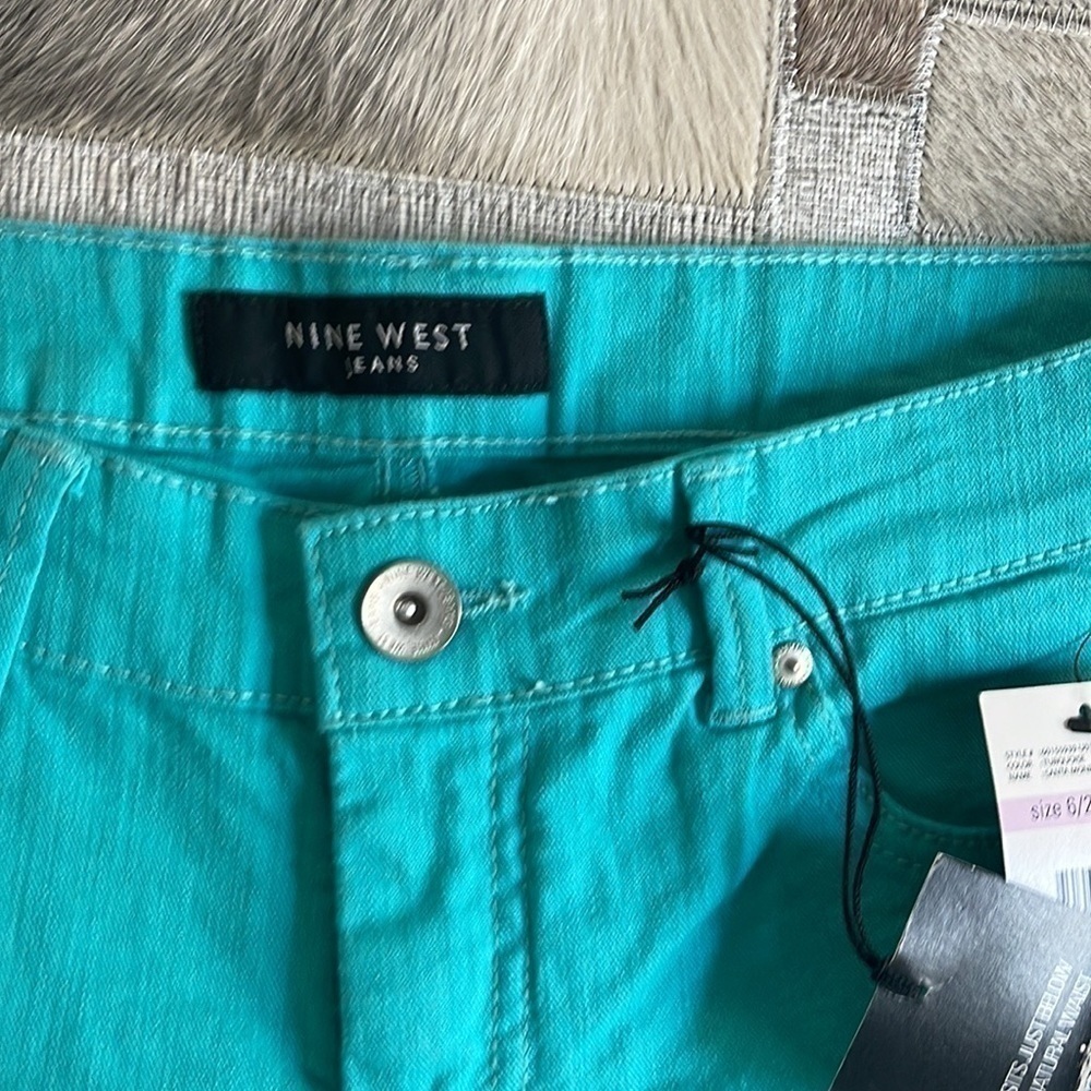 Nine West Turquoise Jean Shorts - Picture 2 of 6